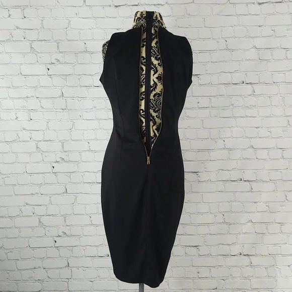 The Limited Size M Sleeveless V-Neck Cocktail Dress with Gold Zipper - Picture 3 of 10